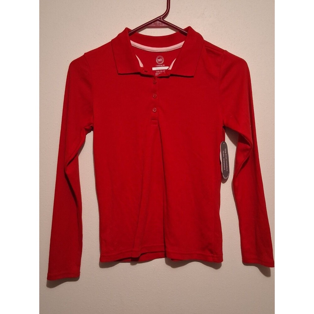 New with Tags Wonder Nation Girls School Uniform Long Sleeve Polo Shirt - Size L